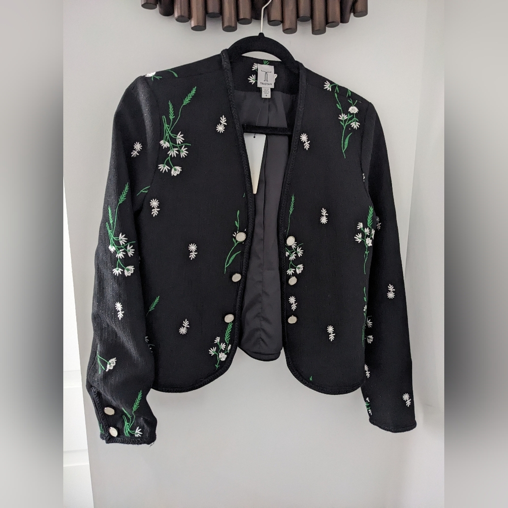 Tristan Women's Black Floral Blazer - Size US 8 - NWT